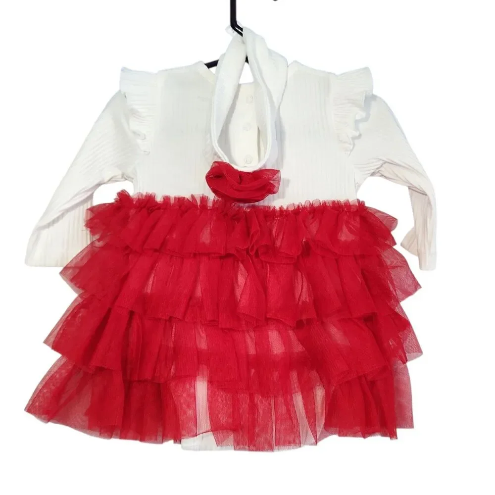 Little Me My First Christmas Outfit Size 9 Months Dress and Headband Holiday